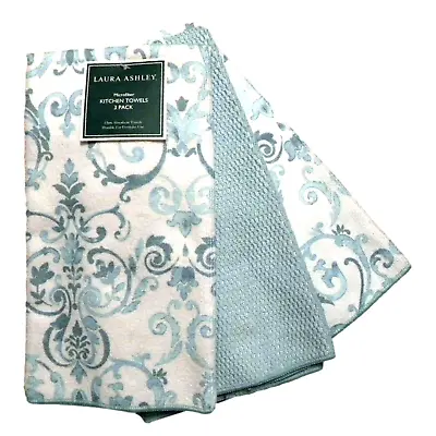 Laura Ashley Microfiber 16  X 26  Set Of 3 Kitchen Bath Towels Halstead Design • $26.67