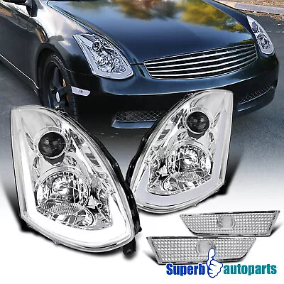 Fits 2003-2007 Infiniti G35 Coupe Projector Headlights+Side Marker Bumper Lights • $376.16