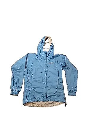 Marmot Rain Jacket Women's S Hooded Blue Nylon Shell Windbreaker (B10) • $18