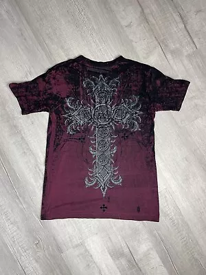 Y2K 2000s Affliction Graphic Shirt Size Mens Small Cyber Goth Grunge Thin • $35