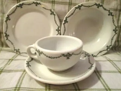 Vintage 4 PIECE -SCARCE - SAINT ELMO IROQUOIS RESTAURANT WARE Plate Bowl C/S • $19.99