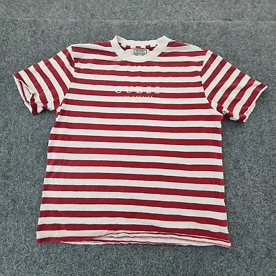 Guess Shirt Mens LARGE Red Short Sleeve Striped Casual A$ap Rocky T Shirt Size L • £22.48