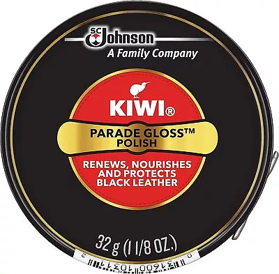 KIWI Parade Gloss Shoe Polish 1 Metal Tin Black 1.125 Oz • $15.99