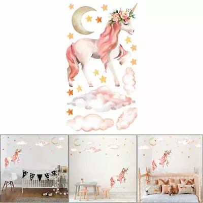 Fairy Pink Unicorn Trendy Wall Stickers Decals PVC Vintage Home Room Decor #T • $11.54