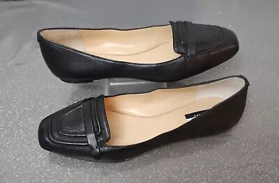 Womens Black Jaeger Flat Shoes Size 7 Eur 40 • £20