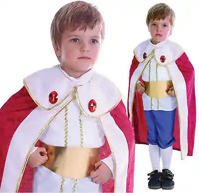 Boys Kids Toddler King Prince Robe Christmas Nativity Fancy Dress Costume 3-4 • £13.87