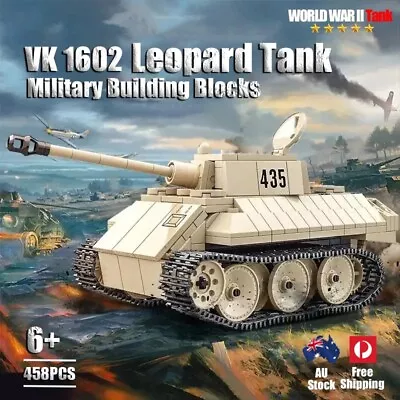 458PCS Leopard Tank Military Building Blocks WW2 Series MOC Set Brick Model Toys • $33.95