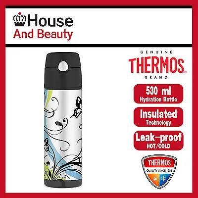 $31.69 • Buy NEW Thermos S/Steel Vacuum Insulated Hydration Drink Bottle 530ml Butterfly