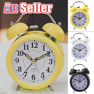 $15.19 • Buy Twin Bell Alarm Clock Loud Clocks Silent Vintage Retro Battery Bedside Analogue