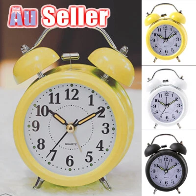 $15.19 • Buy Twin Bell Alarm Clock Loud Clocks Silent Vintage Retro Battery Bedside Analogue