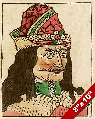 Vlad Tepes The Impaler Dracul Dracula 1400's Portrait Painting Art Canvas Print • $14.99