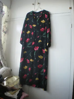 David Nieper Maxi Black Floral Dress 16 • £25.50