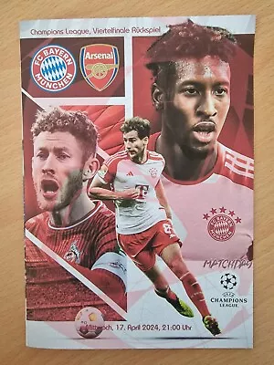 Uefa Champions League 1/4 Final~bayern Munich V Arsenal~17/04/2024~unofficial • £3.99