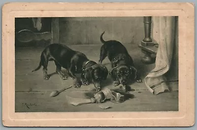 Dachshund Dogs Antique Postcard • £13.61