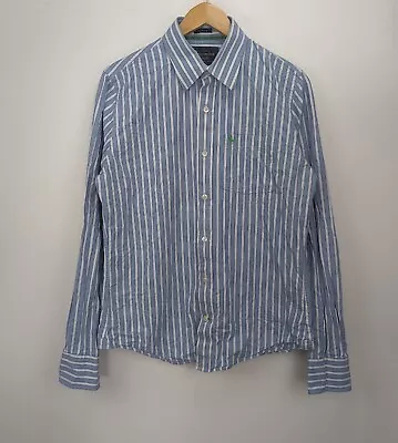 Abercrombie & Fitch Men Shirt  Muscle Fit Long Sleeve Striped Collared Cotton #L • £16.20
