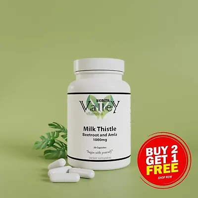 Milk Thistle  1000mg With Beetroot  Amla Extract Healthy Liver  Brain Function • $8.95