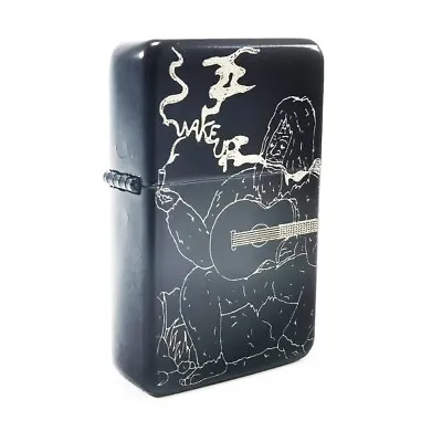 Brand New - brushed Styled Cigarette Petrol Lighter - Big Lez Wake Up  • £12.99