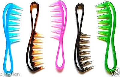 Shark Tooth Jumbo Wide Tooth Hair Extension Comb Detangler Hair Comb NEW COLOURS • £2.87