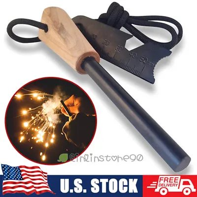 US Magnesium Ferro Rod Fire Starter Emergency Ferrocerium Survival Striker Flint • $7.99