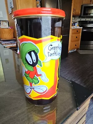 New Smuckers Looney Tunes Marvin Martian Glass Jar Cup Lid 2000 FULL • $17.90