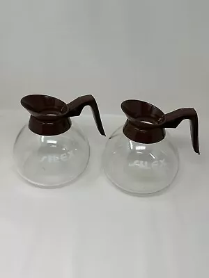 Coffee Pot Commercial Silex Glass Restaurant 8 Cup Brown Plastic Handle Set Of 2 • $42.99