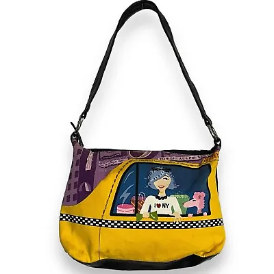 Target Graphic Print Shoulder Bag Women's Multicolor Beaded Unique Taxi Scene • $6.80