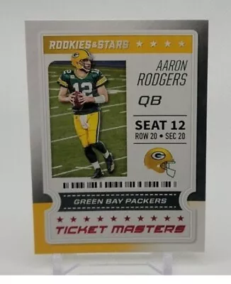 AARON RODGERS 2020 Rookies & Stars RED FOIL Ticket Masters Packers Football Card • $1