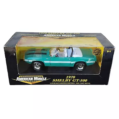 Ertl American Muscle 1:18 1970 Shelby GT-500 Ford Mustang Teal Boxed Convertible • $49.99