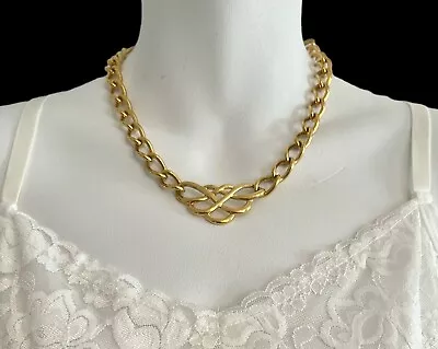 Vintage Gold Tone Napier Chunky Link Chain 16  Choker Style Necklace • $19