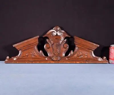 *27 French Antique Crest/Pediment/Crown In Solid Oak Wood Highly Carved • $235