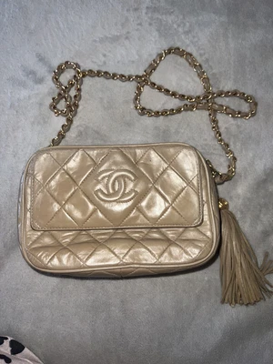 $1100 • Buy CHANEL Lambskin/beige Small Flap Bag For Women Vintage Defect