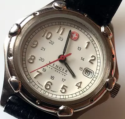 C1990s Ladies Swiss Military Wenger SAK Design Wristwatch. Calendar. 100m.  Nice • £14.99