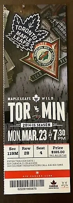 Toronto Maple Leafs 3/23/2015 NHL Ticket Stub Vs Minnesota Wild • $5.95