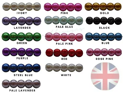 £1.99 • Buy ❤ BUY 3 GET 3 FREE GLASS PEARL BEADS ROUND 200x 4mm 100x 6mm 50x 8mm BEAD PEARLS