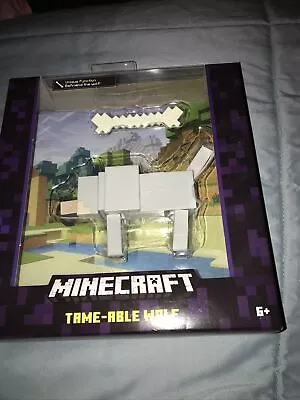 New Minecraft Survival Mode 5  TAME-ABLE WOLF W/ Bone FIGURE 2015 Gray Mattel • $25