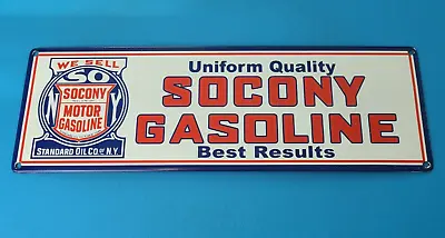 Vintage Standard Oil Co Porcelain Socony Gas Motor Oil Service Pump Plate Sign • $128.37