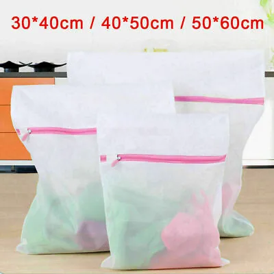 3 X Washing Bags Laundry Mesh Zipped Washing Machine Bag For Bra Socks Underwear • £5.06