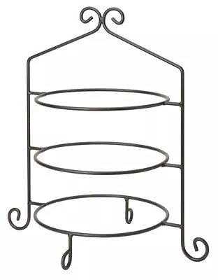 3 Tier PIE PLATE STAND - Solid Wrought Iron Triple Rack Display HANDMADE In USA • $49.97