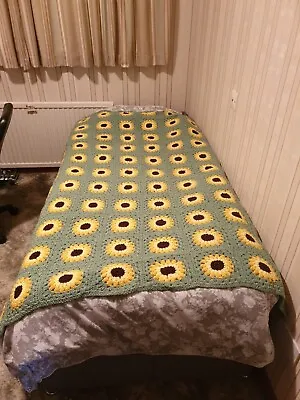 £60 • Buy New Gorgeous Crochet Daisy Granny Square Blanket Wool Mix