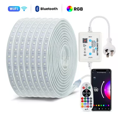 1M-25M RGB LED Strip 220V 240V 5050 60LEDs/M Waterproof Tape Lights Rope AU Plug • $252.99