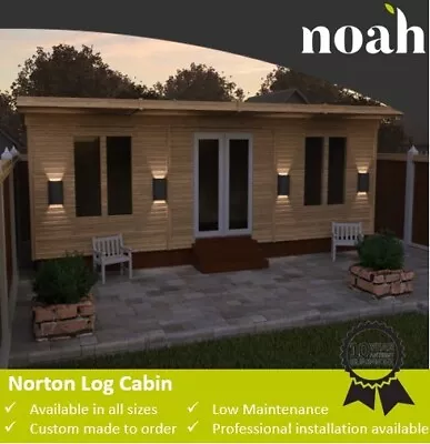 20x10 'Norton Log Cabin' Garden Room Summerhouse Home Office Studio Tanalised • £3870