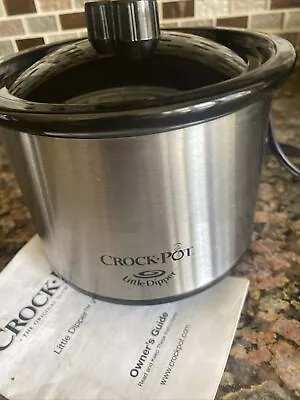 Crock Pot Little Dipper Mini Slow Cooker Stainless 16 Oz Dip Pot Model 32041 • $30