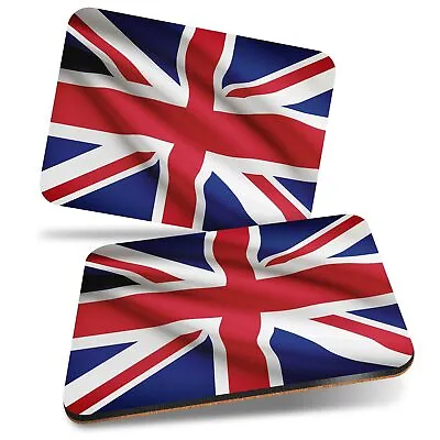 2x MDF Cork Placemat 29x21.5cm Union Jack Flag Britain #15601 • £19.99