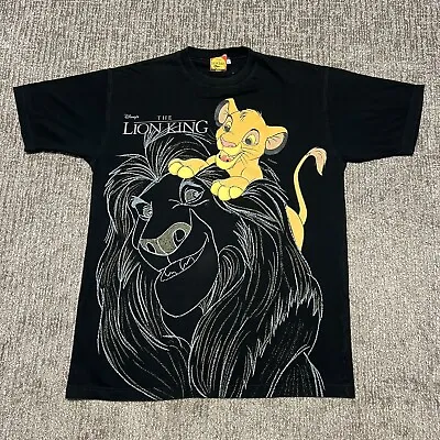 Vtg Disney The Lion King Mufasa Simba T Shirt Adult Size Large AOP 90s Movie  • $99.99