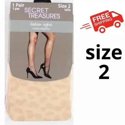 Secret Treasures Women's Size 2 Nude Leopard Pattern Fashion Tights NEW • $6.50