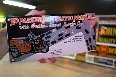 Indian Scout Service Car Motorcycle  Dealer Porcelain Metal Sign Harley War Coke • $80