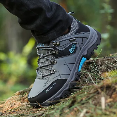 Men Waterproof Hiking Trekking Trails Work Boots Low Top Outdoor Casual Shoes • £44.15