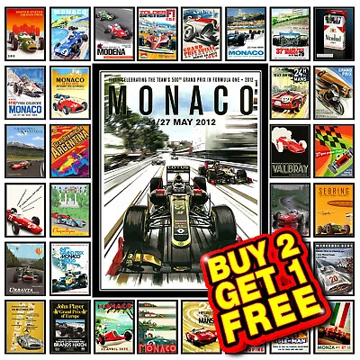 £3.95 • Buy Grand Prix Metal Tin Sign Plaque Motor Racing Car Man Cave Garage Home Bar M86