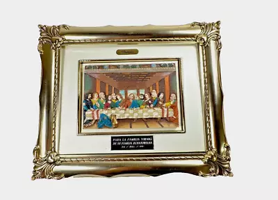 Last Supper VTG Resin 3-D Wall Picture Gold Ornate Frame Montefiori Italy Design • $25.99