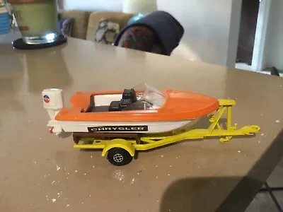 Matchbox Speed Kings K-25 Boat And Trailer Chrysler Powerboat 1971 • $22